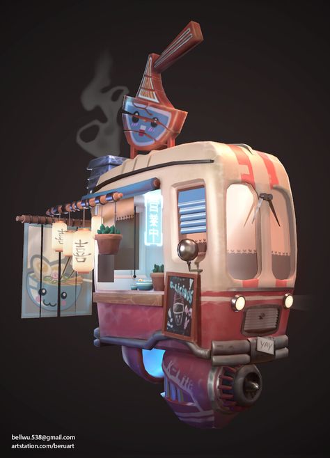 scifi food truck - Google Search Cyberpunk Food Truck, Futuristic Food Truck, Scifi Restaurant, Sci Fi Food, Scifi Car, Food Truck Concept, Egypt Concept Art, Hot Dog Cart, Props Concept