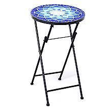 Mosaic Side Table, Folding Coffee Table, Coffee Table Plants, Garden Side Table, Plant Stands Outdoor, Patio Side Table, Patio Plants, Mosaic Pattern, Round Side Table