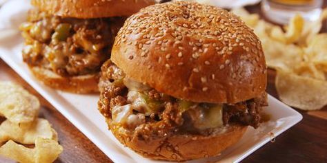 Cheesesteak Sloppy Joes Recept Sandwiches, Cheesesteak Sloppy Joes, Lunch Stuff, Sloppy Joes Recipe, Tasty Videos, Ground Beef Recipes Easy, Sloppy Joe, India Food, Delicious Sandwiches