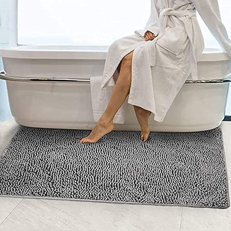 Gray Bathroom Rugs, Grey Bathroom Rugs, Bathroom Shower Mat, Large Bath Mat, Washable Bathroom Rugs, Cotton Rugs, Gray Bathroom, Bathroom Bath Mats, Bathroom Rugs Bath Mats