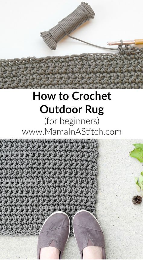 How To Crochet An Outdoor Rug (For Beginners) So easy and useful! #freepattern #tutorial #crochet Crochet Outdoor, Carpet Crochet, Rug Tutorial, Crochet Rug Patterns, Crochet Simple, Crochet Home Decor, Crochet For Home, Crochet Diy, Diy Rug