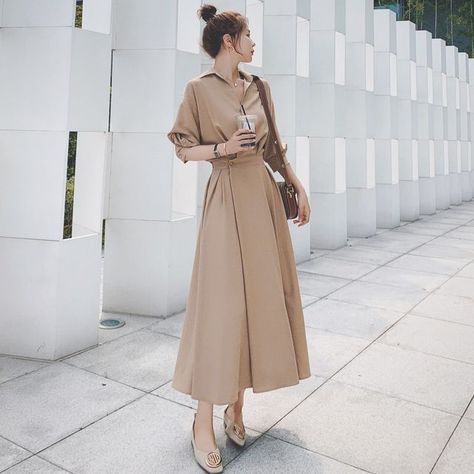 Sensual Dress, Hijab Fashionista, Muslim Women Fashion, Belted Shirt Dress, Maxi Shirt Dress, Long Sleeve Shirt Dress, Long Sleeve Midi Dress, Waist Dress, Fit And Flare Dress