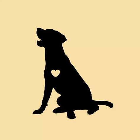 Decal Svg Free, Labrador Tattoos, Puppy Tattoos, Lab Silhouette, Labrador Nero, Change Tattoo, Labrador Silhouette, Dog Silhouettes, Black Labs Dogs