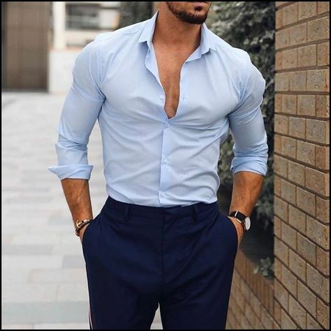 #inspire #pinterest #pinterestinspired #mensfashion #fashion #love #life #style #ideas #lifestyles #look #happiness #formal #looks #tattooart #tattoos #tattoo #art #2020menshairstyles #trending #motivation Light Blue Shirt Outfit, Blue Shirt Outfit Men, Navy Blue Dress Outfit, Blue Dress Outfits, Navy Blue Dress Pants, Shirt Outfit Men, Formal Men Outfit, Blue Dress Pants, Linen Shirt Men