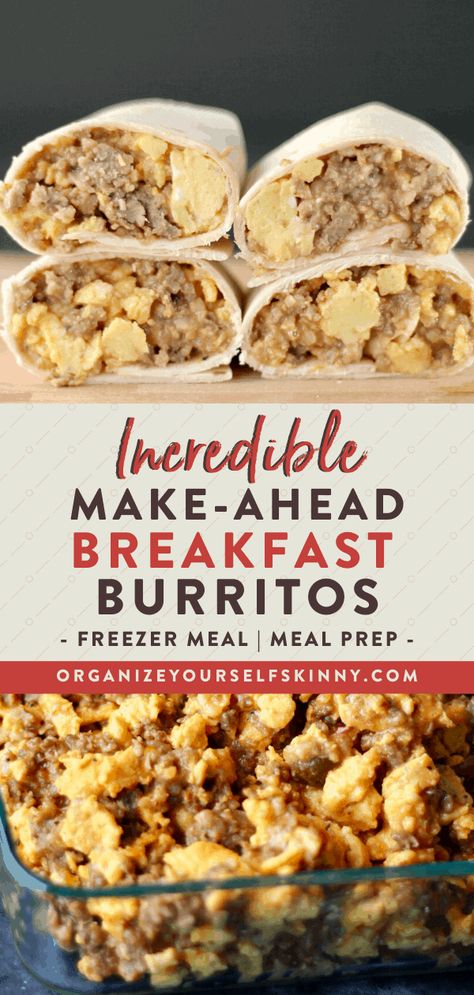 Breakfast Burritos Meal Prep, Breakfast Burritos Healthy, Burritos Healthy, Make Ahead Breakfast Burritos, Breakfast Prep, Freezer Meal Prep, Freezer Breakfast, Breakfast Meal, Freezer Meal