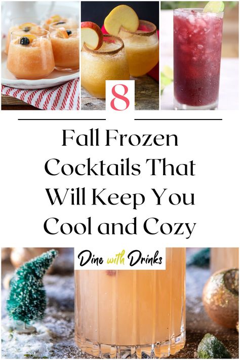 Collage of 4 fall frozen cocktails. Frozen Alcoholic Drinks Recipes, Fall Drinks Alcohol, Frozen Drinks Alcohol, Cocktail Machine, Seasonal Cocktails, Fall Drink Recipes, Adult Beverages Recipes, Frozen Cocktail, Frozen Cocktail Recipes