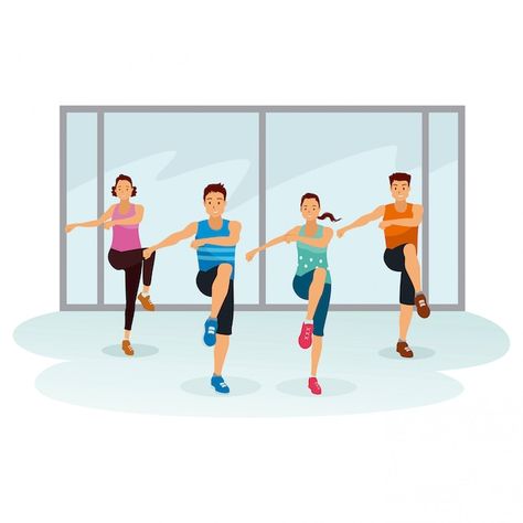 Peoples are exercising together at gymna... | Premium Vector #Freepik #vector #social-distancing #social-distance #normal #sport-gym Gymnastic Room, Aesthetic Boarders, Boarders Designs, Exercise Poster, Exercise Images, Aerobics Classes, Class Poster, Sports Wall Art, Aerobics Workout