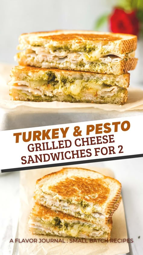 Grilled Cheese Recipes Easy, Pesto Grilled Cheese, Turkey Pesto, Deli Turkey Recipes, Turkey Sandwiches Recipes, Toasted Sandwiches, Grill Cheese, Grilled Cheese Recipe, Pesto Sandwich