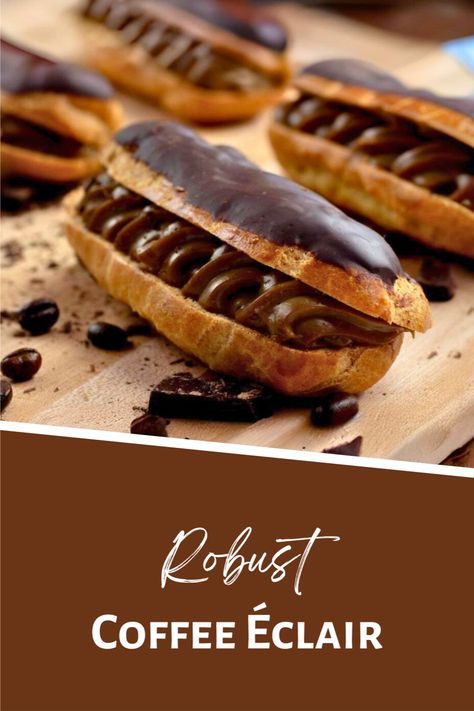 "Whip up elegance with this Coffee Eclair recipe! ☕🍫 Choux pastry filled with coffee cream & topped with chocolate ganache. Perfect for a chic treat. #CoffeeEclair #EasyRecipe #HowToMake #CoffeeLoversDelight #ChouxPerfection #GanacheGlory #PastryCreamDream Coffee Eclairs, Eclairs Recipe, Strawberry Filled Donuts, Gluten Free Coffee, Eclair Recipe, Egg Coffee, Dairy Free Alternatives, Filled Donuts, Choux Pastry