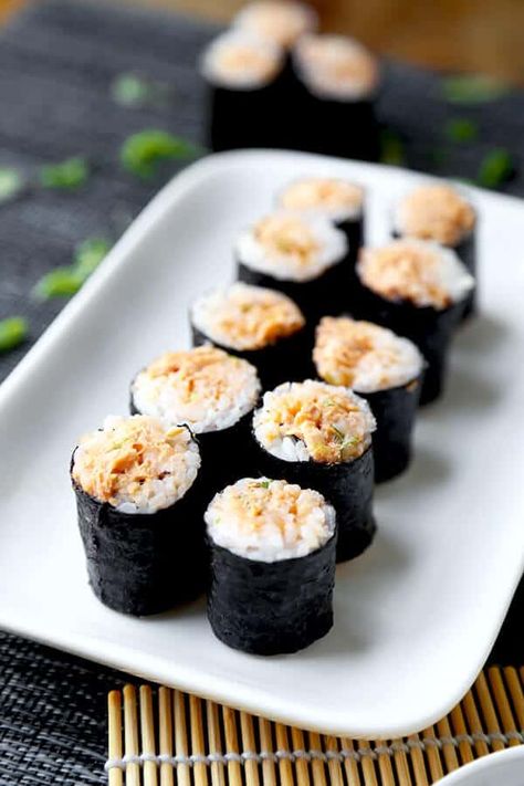 Spicy Tuna Roll (Poor Man's) - Pickled Plum Food And Drinks Tuna Sushi Rolls, Tuna Roll, Canned Tuna Recipes, Tuna Sushi, Spicy Tuna Roll, Mapo Tofu, Bawang Bombay, Pantry Ingredients, Canned Tuna