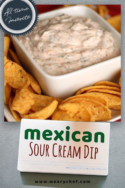 Mexican Easter, Sour Cream Dip Recipes, Mexican Sour Cream, Mexican Dips, Sour Cream Dip, Easy Dip, Cream Dip, Easter Appetizers, Fingerfood Party