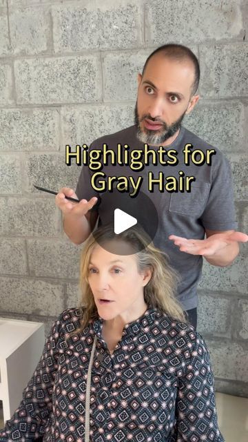 Rami Jabali Salon on Instagram‎: "🚨Attention ladies! If you’re a fan of blonde highlights but have lots of gray hair, listen up 🚨 @ramijabali 

🌟 It’s highly advisable to skip coloring your grays and instead opt for highlights. Adding highlights is more than enough to detract attention from the gray and brighten your hair with a cleaner, yellow-free color. 

🌟 Your natural gray hair will blend perfectly with the highlights, giving it a fabulous yellow-free reflection and boosting the blondness. 

❤️ The best part? You’ll need less maintenance because your gray roots will continue to grow, seamlessly blending with the previous gray hair that gets concealed by the highlights. Trust me, the result is simply stunning. ❤️

🌟Now, let’s talk about treatment options. Our anti-Frizz hair  trea Highlights For Silver Hair, Natural Gray With Blonde Highlights, Hair Color With Gray Roots, Hair Highlights For Greying Hair, Highlights To Cover Grey, Letting Grey Hair Grow Out Highlights, Adding Lowlights To Gray Hair, Blending Gray Hair With Lowlights, Gray Highlights On Blonde Hair