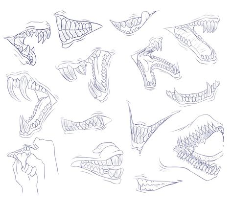 Dragon Mouth Drawing, Monster Mouth Reference, Drawing Mouths, Dragon Mouth, Teeth Drawing, Walpapers Cute, Teeth Art, Mouth Drawing, Dragon Sketch