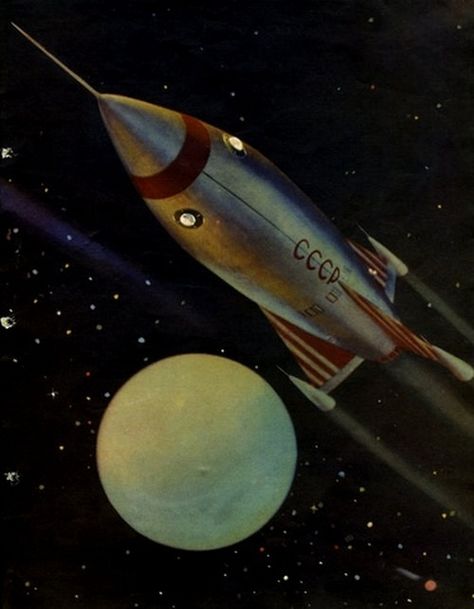 As We were Flying on a Rocket (1963) by V.Gortinsky | Flickr - Photo Sharing! Vintage Sci Fi, Retro Scifi, Rocket Ships, Retro Rocket, Science Fiction Illustration, Scifi Art, Retro Space, Classic Sci Fi, Retro Future