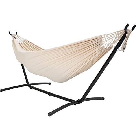 Limited-time deal: Lazy Daze Hammocks Double Hammock with 9ft Space-Saving Steel Stand includes Portable Carrying Case, 450 Pounds Capacity (Natural) Hammock Hooks, Hammock Stands, Double Hammock, Hammock Stand, Outdoor Living Patio, Tubular Steel, Garden Patio Furniture, Carrying Case, Home Decor Furniture