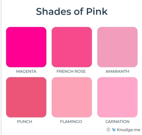 Pink Color Chart, Types Of Pink, Pink Painted Walls, Pink Skin Tone, Hot Pink Walls, Color Schemes Design, Wedding Color Pallet, Dreamy Artwork, Hex Color