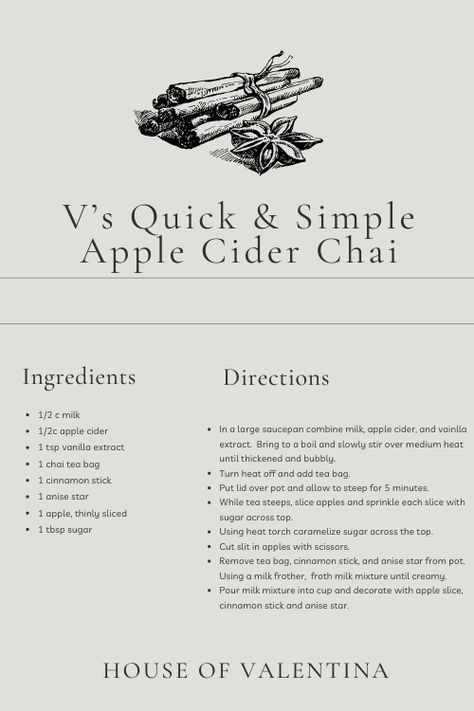 Chai Apple Cider, Apple Cider Chai, Cider Mimosas, Apple Cider Mimosa, Decorated Stockings, Caramelized Sugar, Youtube Design, Steeped Tea, Fall Drinks