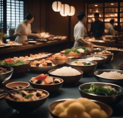 Japanese Buffet : Wondrous Japanese Buffet, International Buffet, Vegetable Ramen, Types Of Sushi, Green Tea Ice Cream, Japanese Dining, Sweet Red Bean, Tofu Dishes, Eat Slowly