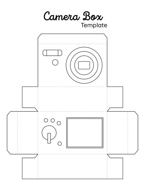 Paper Record Player Template, Camera Template Printable, Camera Box Template, 3d Printable Templates, Paper Camera Craft, Paper Camera Template, Paper Box Template Free Printable, Camera Paper Craft, Origami Template