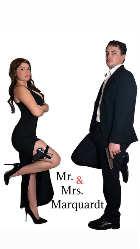 Couples costume Newlyweds Mr. & Mrs. Smith Ms Smith Costume, Mrs Smith Costume, Ms Smith, Mr Mrs Smith, Mr And Mrs Smith, Couples Costume, Mrs Smith, Last Minute Halloween Costumes, Couples Costumes