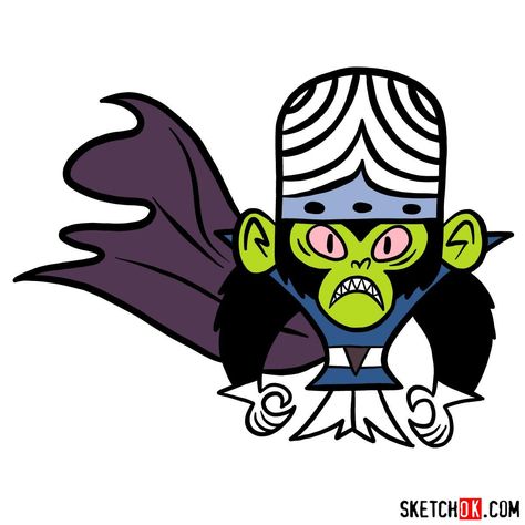 How to draw Mojo Jojo from Powerpuff Girls Cartoon Network Classics, Powerpuff Girls Villains, Powerpuff Girls Mojo Jojo, Bubble Drawing, Super Nana, Mojo Jojo, Powerpuff Girl, Classic Cartoon Characters, 90s Cartoons