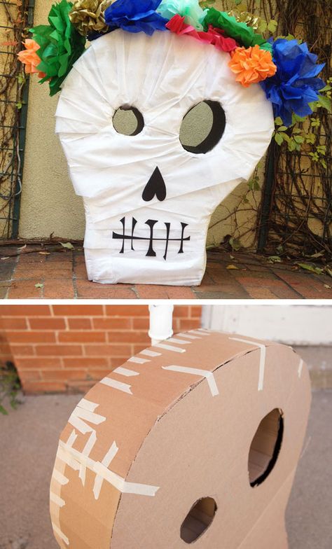 Halloween Pinatas, Diy Halloween Pinata, Halloween Piñatas Ideas, Halloween Diy Pinata, Halloween Pinata Diy, Halloween Pinata Ideas, Pinata Ideas, Skull Pinata Diy, Paper Mache Skull Diy