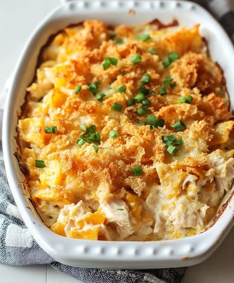 Million Dollar Chicken Casserole Recipe - Southern Living Million Dollar Chicken Casserole, Millionaire Chicken Casserole, Shredded Chicken Recipes Casserole, Lemon Casserole, Shredded Chicken Casserole, Million Dollar Chicken Casserole, Chicken Cream Cheese, Million Dollar Chicken, Chicken Casserole Recipe