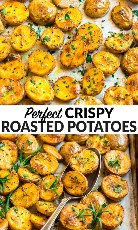 Best Oven Roasted Potatoes, Roasted Golden Potatoes, Golden Potato Recipes, Crispy Oven Roasted Potatoes, Seasoned Roasted Potatoes, Making Roast Potatoes, Oven Roasted Red Potatoes, Oven Roasted Potatoes Easy, Crock Pot Baked Potatoes