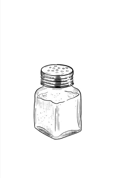 Lost Shaker Of Salt Tattoo, Salt And Lime Tattoo, Salt Doodle, Salt And Pepper Shakers Drawing, Salt Sketch, Salt Shaker Drawing, Salt And Pepper Tattoo, Salt Shaker Tattoo, Salt Drawing