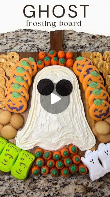 Courtney Hamilton on Instagram: "Ghost frosting board!  This is such an easy way to create a dessert that will be a hit at your next Halloween get together.  Comment LIST and I’ll message you a shopping list with links to all that I used.  Enjoy! #halloween #liketkit #ltkhome #fall #ltkseasonal #spookyseason #ghost #dessert #partyidea #dessertideas #food #foodstagram" Halloween Frosting Board, Courtney Hamilton, Frosting Board, Ghost Desserts, Halloween Get Together, Shopping List, Frosting, To Create, Ghost