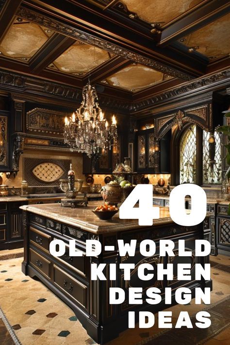 Modern Tuscan Kitchen Design, Rich Kitchen Luxury, Modern Tuscan Kitchen, Tuscany Style Home, Old World Kitchen, Tuscan Kitchen Design, Old World Furniture, Mediterranean Kitchen Design, Luxury Kitchen Decor