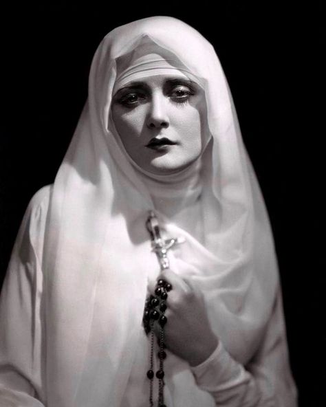 ⭐️ HISTORICAL TIME MACHINE ⭐️ on Instagram: “Mary Nolan in the 1927 silent film ‘Memoirs of a Nun’ 🖤 • Mary Nolan was an American stage and film actress born in Louisville, Kentucky in…” Rosary, Shanghai, Veil, A Woman, Black And White, White, Black