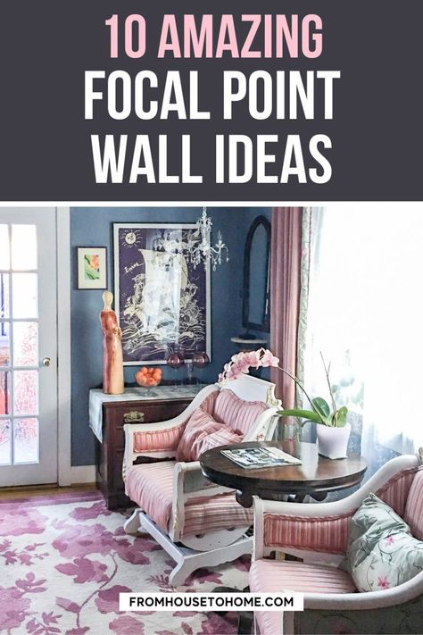 With so many home decorating ideas for living rooms, it's a tough task to pick just one. We've gathered together 10 of our favorite living room focal point ideas that will work with any style or budget! From large windows and fireplace mantles to artwork on the wall, we have you covered! Find out how to create your own unique focal point idea. Happy Decorating! #fromhousetohome #livingroom #homedecor #interiordesigning Living Room Focal Wall, Focal Point Living Room, Living Room Focal Point, Focal Point Wall, Room With Large Windows, Feminine Living Room, Room Focal Point, Fireplace Mantles, Bright Furniture