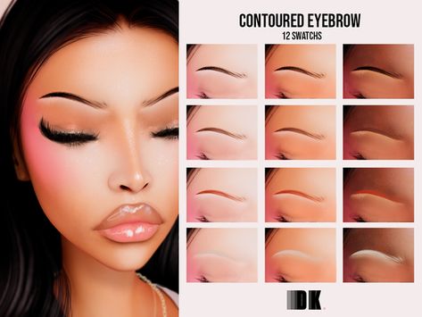 Contoured Eyebrow | Patreon Sims 4 Eye Shapes Presets, Concealer Sims 4 Cc, Sims 4 Urban Makeup, Sims 4 Cc Concealer, Sims 4 Cc Nose Contour, Sims 4 Cc Shades, Sims 4 Concealer, Sims 4 Contour, Sims 4 Cc Clothes Baddie Free