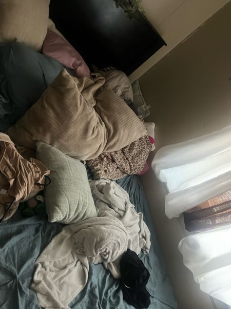 Omega Nest Aesthetic, Nesting Aesthetic, Omega Nest, Blanket Forts, Blanket Fort, Messy Room, Comfy Bed, Min Yoongi, Bed