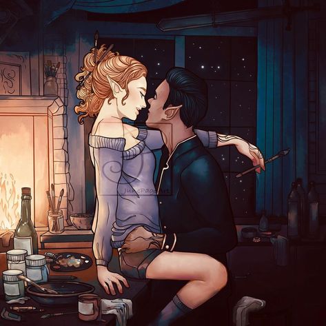 Acomaf Fanart Chapter 55, The Cabin Acomaf, Feyre And Rhysand Hewn City, Feyre And Rhysand Acomaf, Feysand Spicy Fan Art, Acotar Chapter 55 Fanart, Rhys And Feyre Fanart Chapter 55, Feyre And Rhysand Chapter 55 Fanart, Feyre Painting Cabin