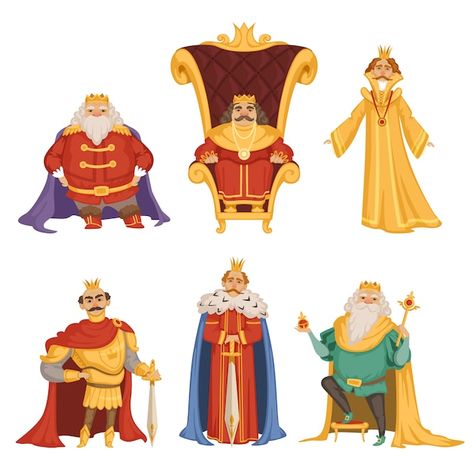 King Illustration Character, Prince Cartoon, King Illustration, King Cartoon, King And Queen Crowns, Ruler Set, Graffiti Illustration, People Person, Girl Background