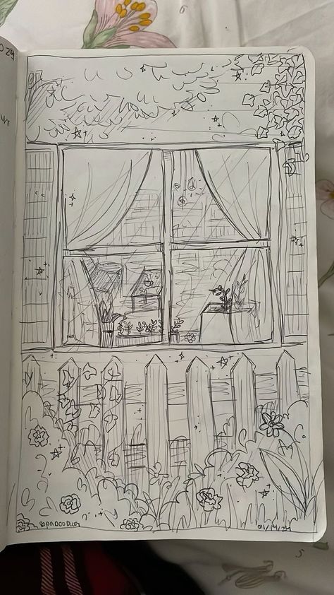 Full Page Drawings Sketchbooks, Art Buildings, Sketchbook Doodles, Aesthetic Architecture, Garden Drawing, Architecture Drawing Art, Sketchbook Art Journal, Little Doodles, 수채화 그림