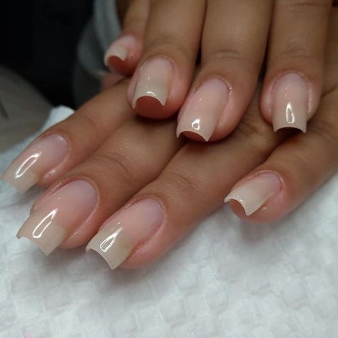 American Tip Nails Acrylic, Natural Acrylic Nails Square, Square Curved Nails, American Manicure Nails Acrylic, American Nails Natural, American Tip Nails, Acrygel Nails, American Manicure, Long Natural Nails