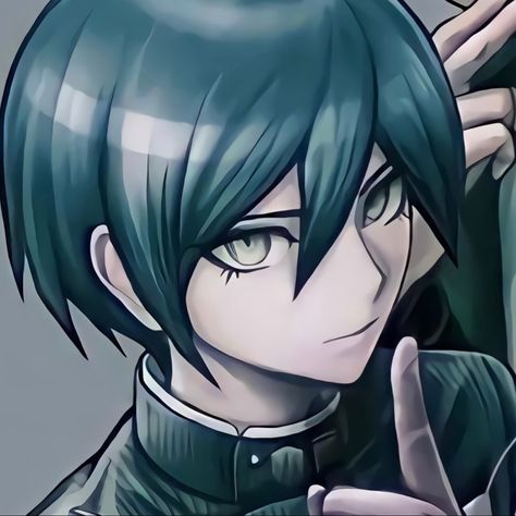 Shuichi Saihara, Danganronpa, Black Hair, Green, Hair, Anime, Blue, Black