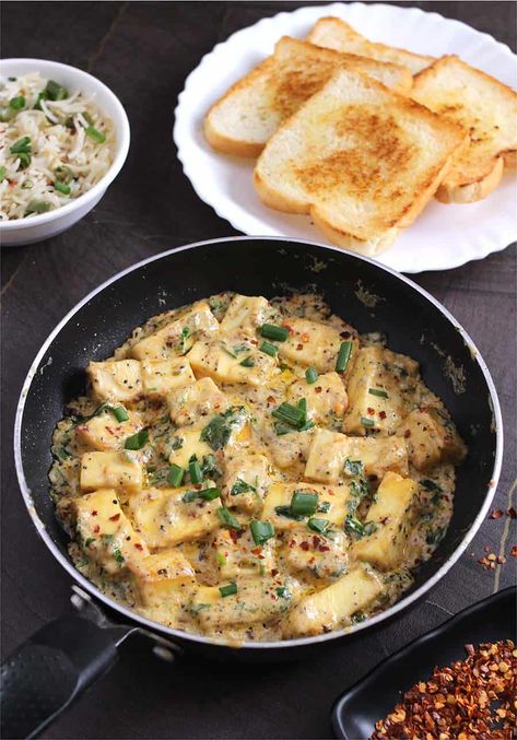 Chicken Paneer Recipe, Paneer Pasta, Recipe With Paneer, Continental Dishes Recipes Vegetarian, Paneer Dinner Recipes, Butter Panner Recipe, Garlic Paneer Recipe, Panner Recipes Starter, Recipes With Butter