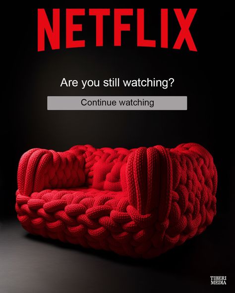 cozy red knitted couch for netflix tv binge watchers, made with Midjourney AI Mall Ads Ad Campaigns, Netflix Creative Ads, Netflix Graphic Design, Netflix Campaign, Netflix Advertising, Netflix Poster Design, Netflix Ads, Netflix Branding, Visual Poster