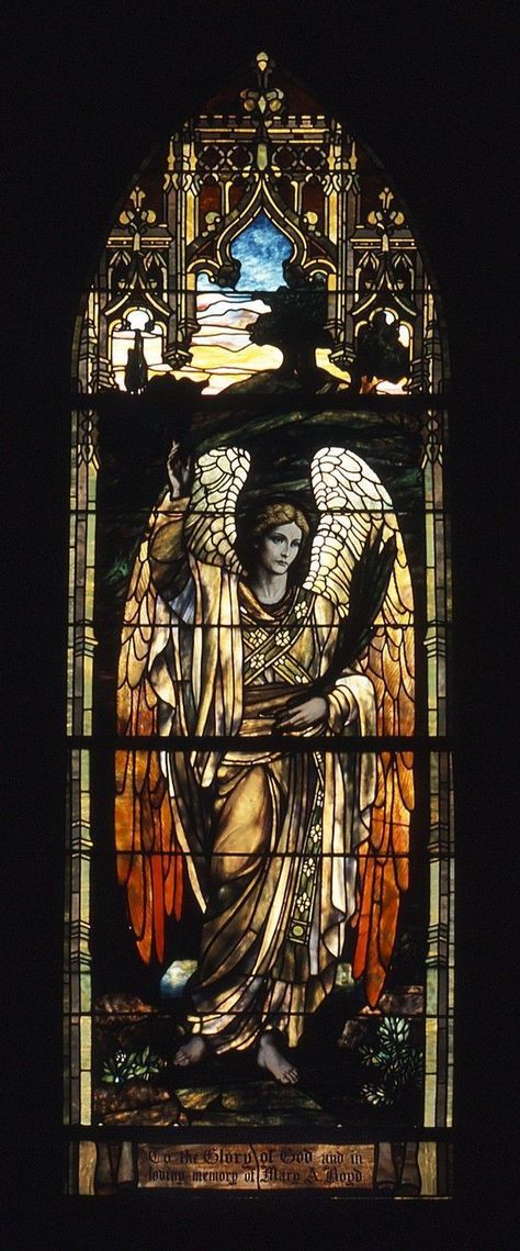 Tiffany Window, Stained Windows, Stained Glass Church, I Believe In Angels, Stained Glass Angel, Glass Window Art, Tiffany Stained Glass, Church Windows, زجاج ملون