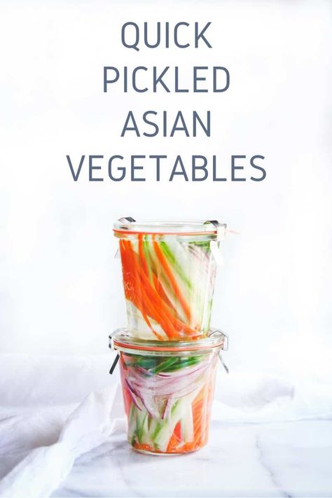 Vietnamese Pickled Vegetables, Quick Pickled Vegetables, Pickled Vegetables Recipe, Grilled Vegetable Recipes, What To Make For Dinner, Quick Pickled, Pickled Carrots, Asian Vegetables, Rice Bowls Recipes