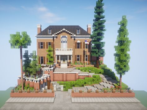 German House Minecraft, Italianate House Exterior, Chateau Minecraft, Villa Minecraft, Minecraft Modern City, Minecraft Town, House In Minecraft, Minecraft City Buildings, English Estate