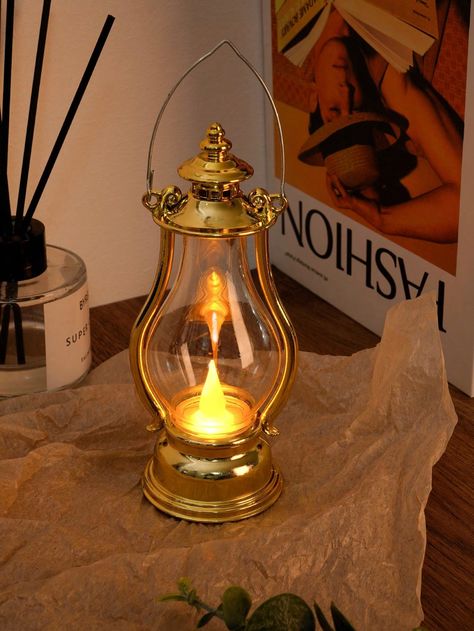 1pc Vintage Style Golden Electronic Lantern Without Flame, Home DecorI discovered amazing products on SHEIN.com, come check them out! Diwali Lamps, Led Decoration, Diwali Images, Dark Home Decor, Dark Home, Vintage Lanterns, Led Decor, Creative Lighting, Whimsical Fashion