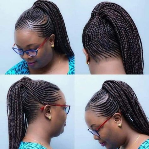 Carrot Hairstyle, Carrot Hairstyles, New Braided Hairstyles, Ghana Braids Hairstyles, Cornrow Ponytail, African Hair Braiding Styles, Hair 2018, Beautiful Braids, Girls Hairstyles Braids