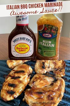 Italian Bbq Chicken, Chicken 3 Ingredients, Italian Bbq, Italian Marinade For Chicken, Chicken Breast Marinade Recipes, Bbq Chicken Marinade, Sweet Baby Rays Bbq Sauce, Chicken Breast Marinade, Bbq Marinade