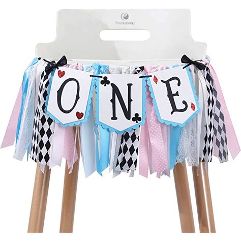 Alice in Wonderland One High Chair Banner - Alice in Wonderland Birthday Party Decorations，Alice Wonderland First Birthday High Chair Banner Girl，1st Birthday Girl Decoration，Highchair Banner 1st Birthday Girl，onederland 1st Birthday Girl One High Chair Banner.alice in Wonderland Tea Party First Birthday Banner Party Decorations/decor (Alice High Chair Banner) : Amazon.ca: Toys & Games Wonderland Party Decorations, Alice In Wonderland Tea Party Birthday, 1st Birthday Girl Decorations, Onederland Birthday Party, Birthday Highchair, Girls Birthday Party Decorations, 1st Birthday Girl, Highchair Banner, Alice In Wonderland Birthday