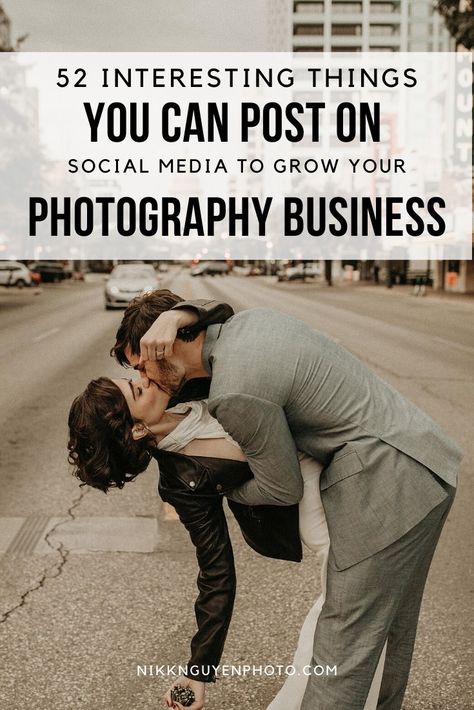 52 Interesting Things You Can Post on Social Media to Grow Your Photography Business | Photography by Nikkolas Nguyen | Nikk Nguyen Photo • Austin Wedding Photographer #photographer #weddingphotographer #photographybusiness #photographytips #photographytricks Photography Facebook Posts, Photographer Social Media Post Ideas, Social Media Photography Ideas, Photography Posts Social Media, Photography Content Ideas, Photography Social Media Post Ideas, Photography Business Ideas, Social Media Marketing Photography, Photography Business Plan